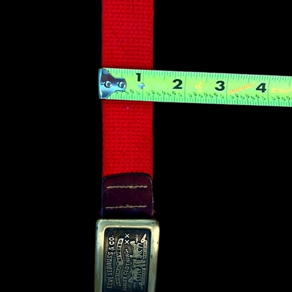 Levi’s Strauss & Co Vintage Brass Buckle & Belt made by Century 1980s Size 30 - Picture 6 of 8